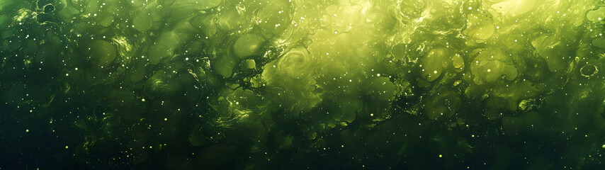 Vibrant Green Water With Bubbles - obrazy, fototapety, plakaty