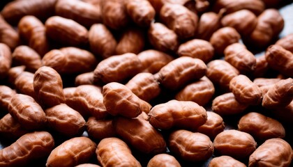 A pile of brown nuts on a table