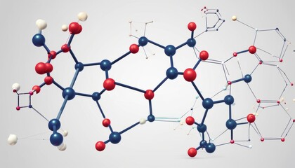 A molecular structure of a chemical compound - obrazy, fototapety, plakaty