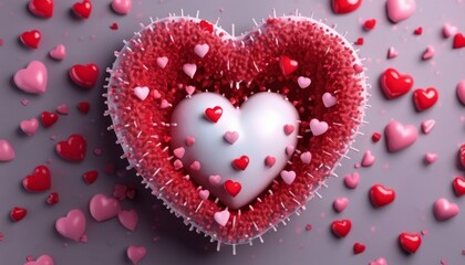 Obraz premium A heart made of red hearts with pins in it