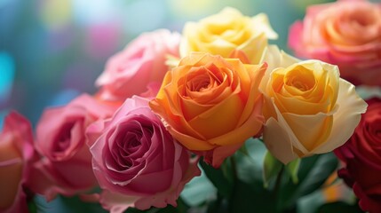 Obraz premium Roses, bright colors, Valentine's Day