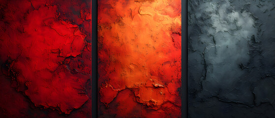 Painting of Red, Orange, and Black Colors