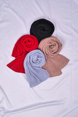 Flat Lay Photo roll Pashmina scarves products