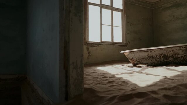 Bathroom in a postapo desert world.