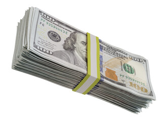 3d rendering illustration of huge stack of 100 dollar bills - 727591206