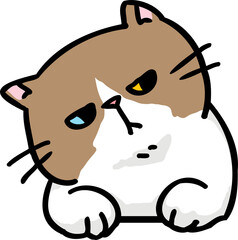 Cute Cartoon Cat Head Character