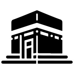 minimal Kaaba logo design vector icon, flat symbol silhouette