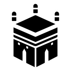 minimal Kaaba logo design vector icon, flat symbol silhouette