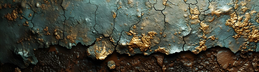 Close Up of a Tree Trunk With Gold Paint