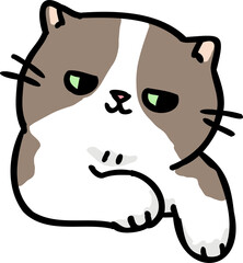 Cute Cartoon Cat Head Character