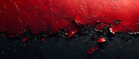 Red and Black Abstract Painting on Wall