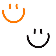 Smile vector on white background. Face doodle style art. Isolated line simple illustration. 