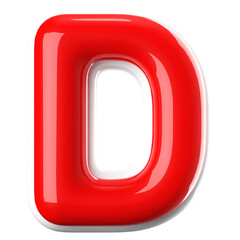 3d font bubble red . letter D