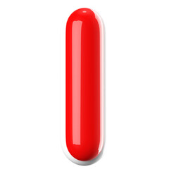 3d font bubble red . letter I