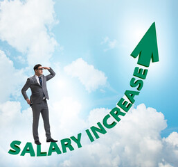 Employee in salary increase concept