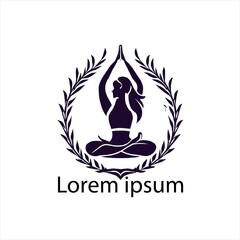 a women gym yoga logo , on white background