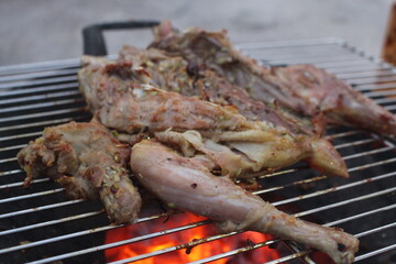 Closeup Grilling Chicken