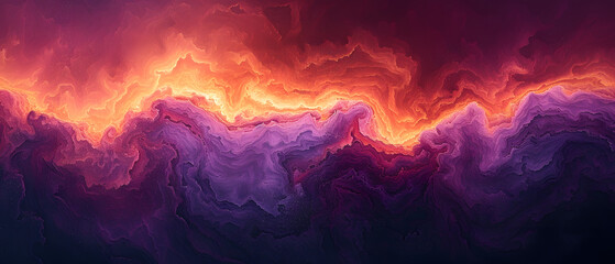 Abstract Painting of Purple and Orange Colors