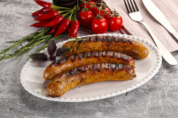 Grilled meat sausages with spices