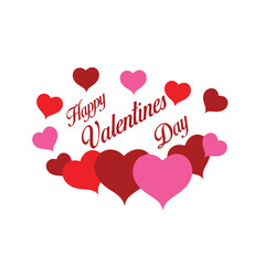 Happy Valentine's Day with a heart-shaped invitation card. Happy Valentine's Day vector illustration.