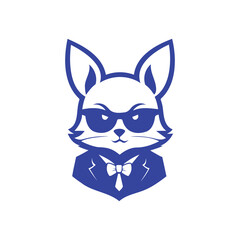Cat School with Glasses Illustration