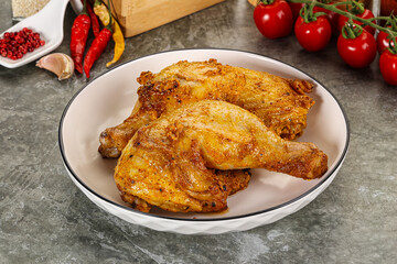 Roasted chicken leg with spices