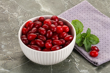 Ripe sweet and juicy cornus