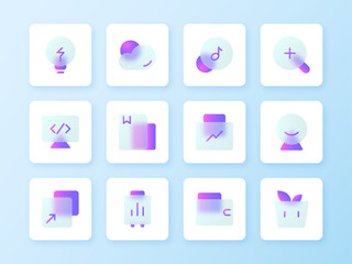 Modern Glassmorphism Phone Icon Collection