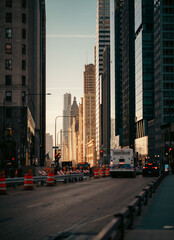 downtown street skyline cityscape