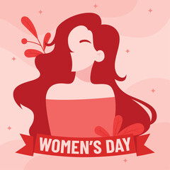 International Women's Day With Woman Silhouette