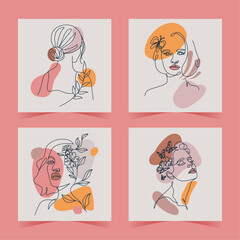 Outline Drawing Women's Day Social Media Post Collection