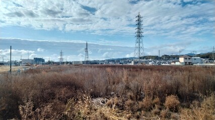 Land development using converted rice fields, Kyoto, Japan