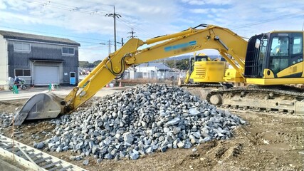 Obraz premium Land development using converted rice fields, Kyoto, Japan
