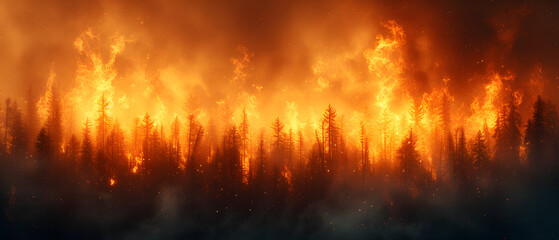 Massive Fire Engulfs Forest