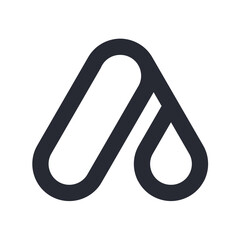 Minimalist Initial Letter A Logo with Droplet, Oil Drop, or Water drop