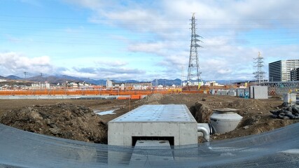 Land development using converted rice fields, Kyoto, Japan