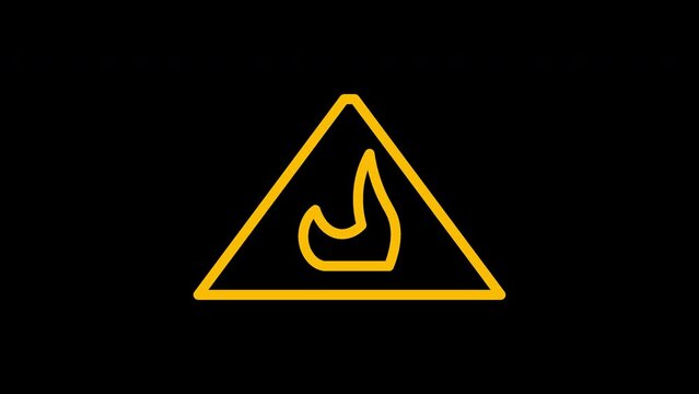 Alert Fire Risk Line Animated Icon