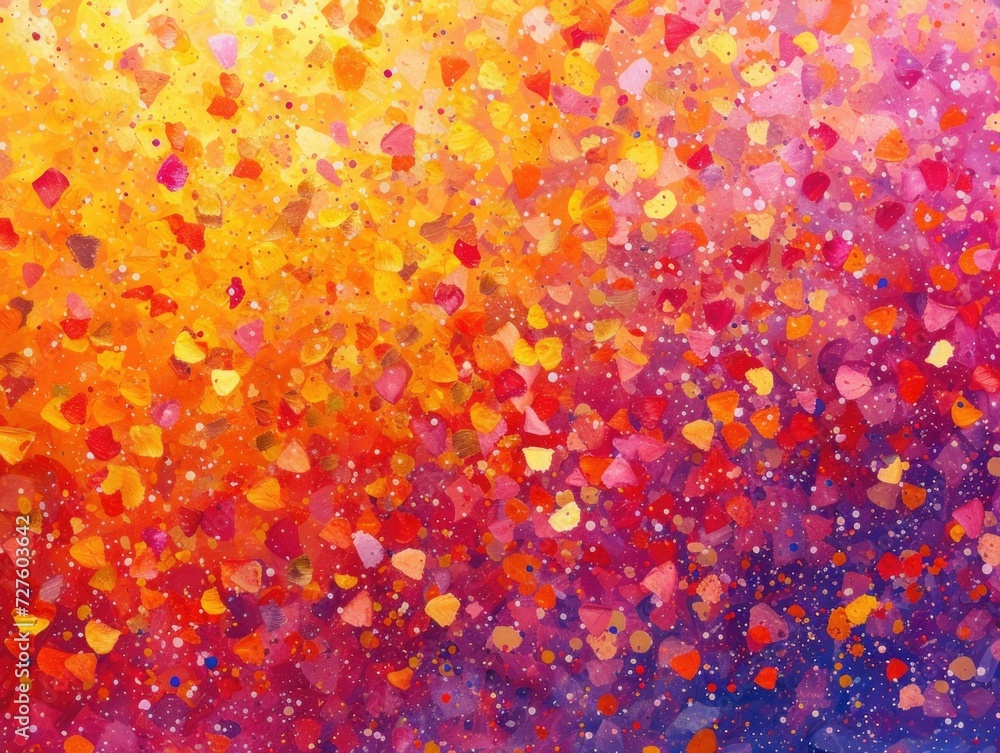 Poster a vibrant abstract background filled with colorful confetti, creating an atmosphere of joy and celeb