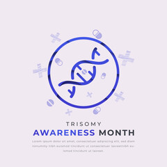 Trisomy Awareness Month Paper cut style Vector Design Illustration for Background, Poster, Banner, Advertising, Greeting Card