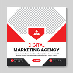 Creative digital marketing agency social media post design corporate square web banner template