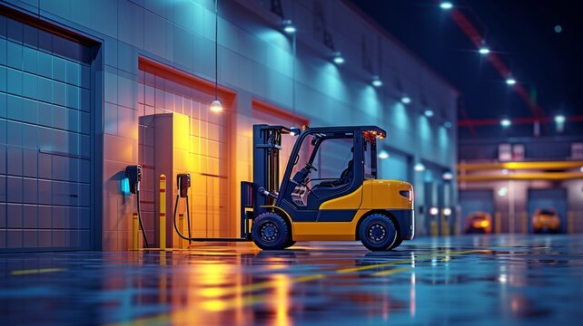 Electric recharging station for forklift truck charging