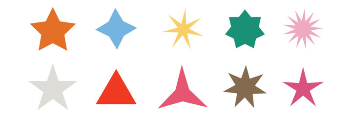 Brutalism different colorful shapes. Extraordinary Graphic Assets. For modern T-shirts designed. Retro Futurist. Vector illustration with white background. 11.55