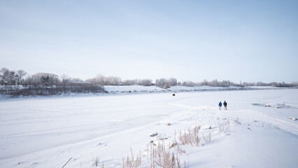 person in the snow