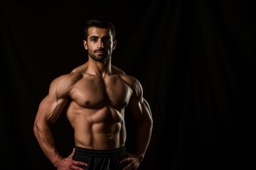 Fototapeta na wymiar Muscular man showing his physique