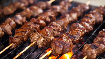 barbecue beef skewers grilled meat kabobs