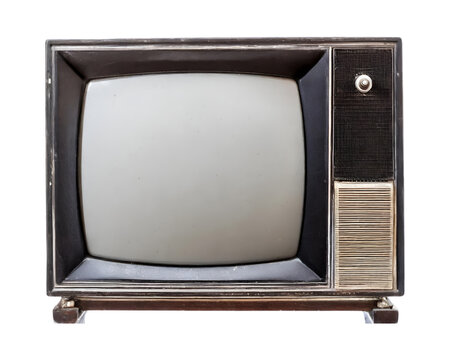 old tv isolated on white background or transparent background 