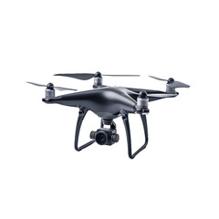 Drone, transparent background, isolated image, generative AI