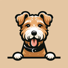 Lakeland Terrier peeking face illustration vector
 
 
