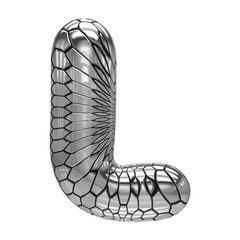 3d font silver . letter L