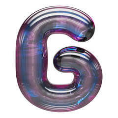 3d font glass bubble . Letter G